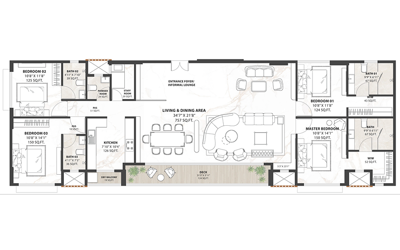 1 Bedroom Residence